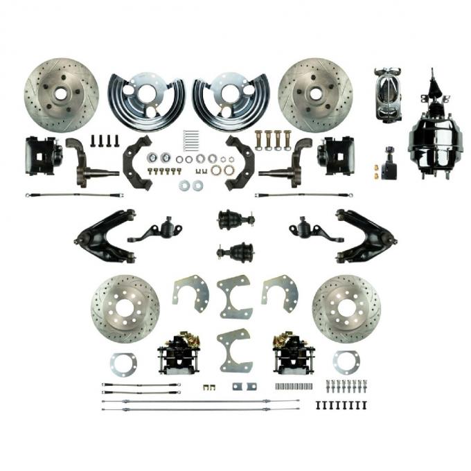 Right Stuff 1960-76 Mopar A-Body, 8" Booster, 4-Wheel Power Disc Brake Conversion Kit MDC46DCSX