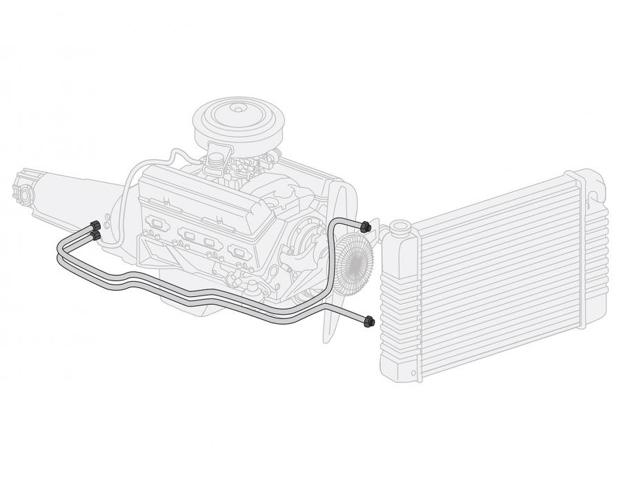 Right Stuff 1966-69 Mopar B-Body W/Auxilary Cooling, Pre-Bent OE Steel  Trans Cooler Line RTC6603