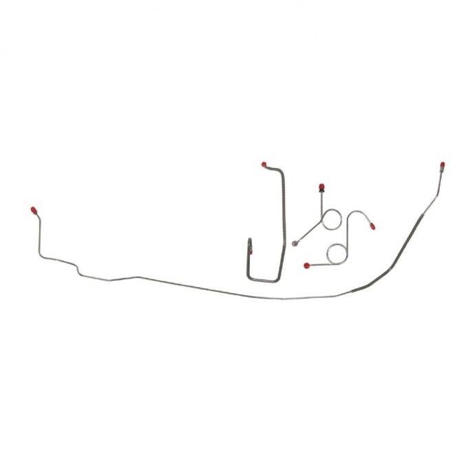 Right Stuff 1970-73 Mopar E-Body W/Manul Drum, Pre-Bent OE Steel Front Brake Line Kit EKT7006