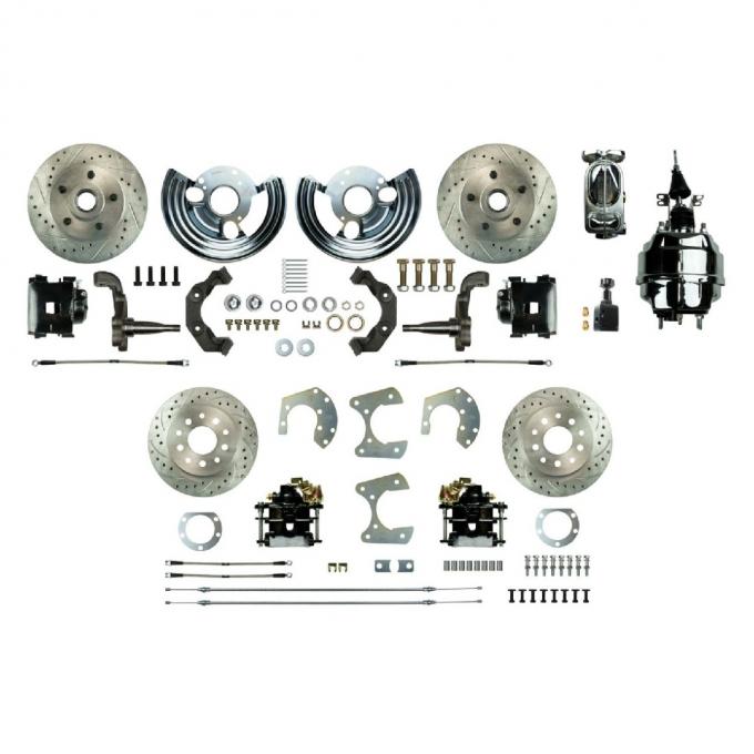 Right Stuff 1962-72 Mopar B/E-Body, 8" Booster, 4-Wheel Power Disc Brake Conversion Kit MDC42DCSX