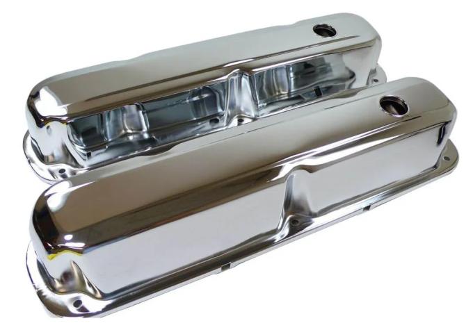 CFR Performance Steel Valve Covers Fits 1967-1989 Mopar SB 318-340-360 - Short Style - 1 Hole HZ-9298