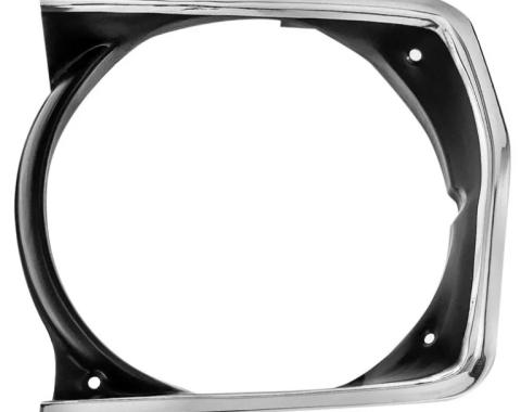 AMD Headlamp Bezel, Black, LH, 70-72 Plymouth A-Body K-3573719