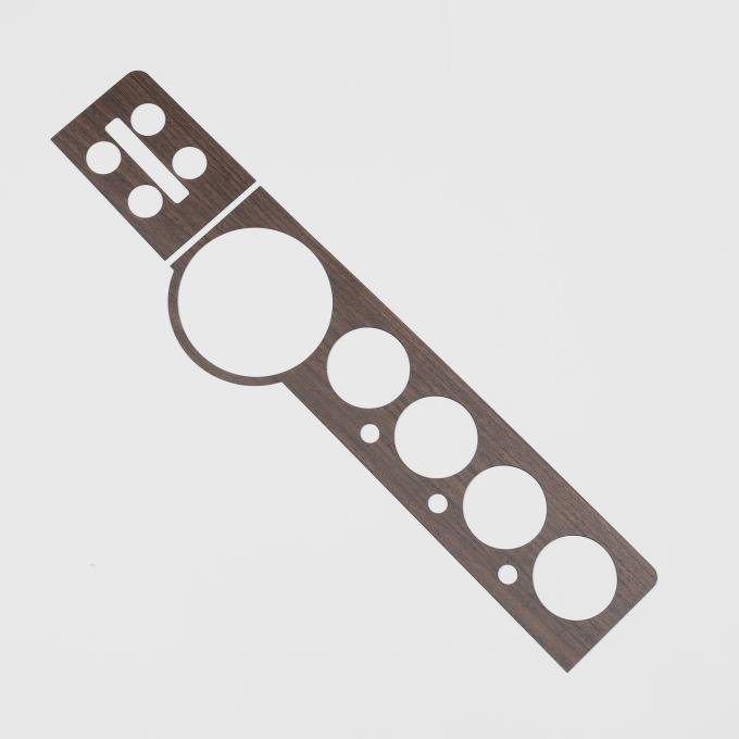 Detroit Muscle Technologies Mopar E Body 70-74 Non Rallye Dash Overlay - WALNUT woodgrain on .032" plastic backing EXX7074OL31-WALNUT