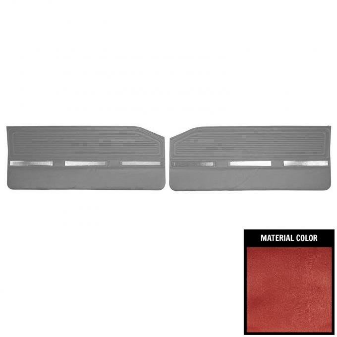 PUI Interiors 1964-1965 Plymouth Barracuda/1965 Valiant Metallic Red Front Door Panels 64KDB710