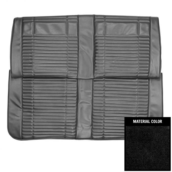 PUI Interiors 1969 Roadrunner/Satellite/GTX Convt Custom Decor Black Rear Bench Seat Cover 69KSRD10V