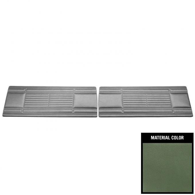 PUI Interiors 1969 Plymouth Barracuda Standard Dark Green Front Door Panels 69KDB104