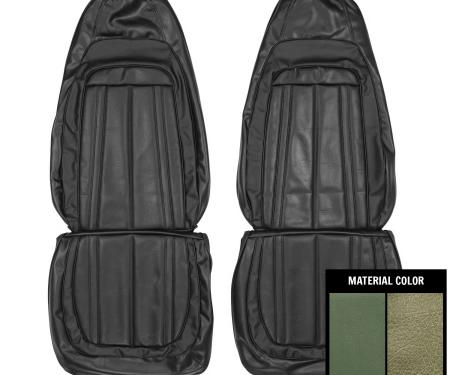 PUI Interiors 1970 Barracuda Gran Coupe Dark Metallic Green Front Bucket Seat Covers 70KSG104U