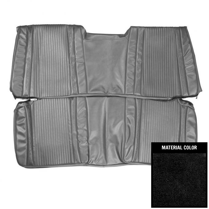 PUI Interiors 1966 Plymouth Satellite Hardtop Black Rear Bench Seat Cover 66KSR10C