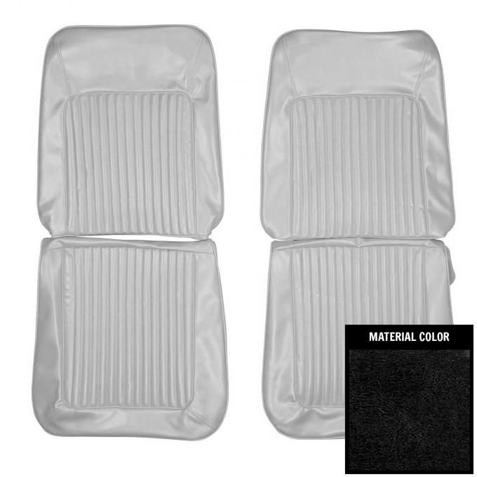 PUI Interiors 1967 Plymouth Barracuda Black Front Bucket Seat Covers 67KSB10U