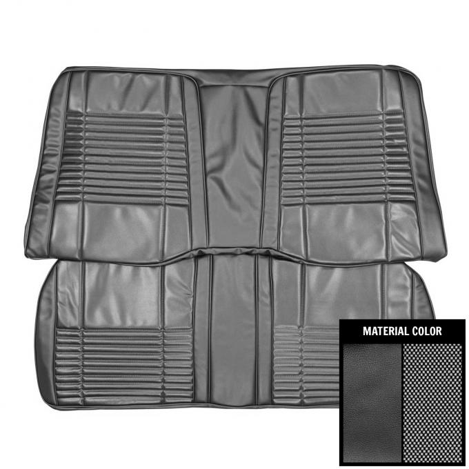 PUI Interiors 1970 Dodge Challenger Hardtop Black Rear Bench Seat Cover 70KSC10C-1C
