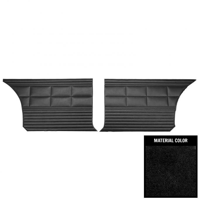 PUI Interiors 1968 Plymouth Roadrunner/Satellite Custom Decor Hardtop Black Rear Door Panels 68KDRD10C