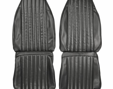 PUI Interiors 1973 Plymouth Duster/Dart Sport Black Front Bucket Seat Covers 73KSDU10U