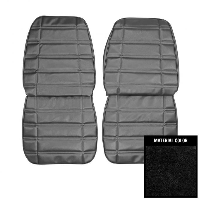 PUI Interiors 1969 Plymouth Roadrunner/Satellite/GTX Black Front Bucket Seat Covers 69KSR10U