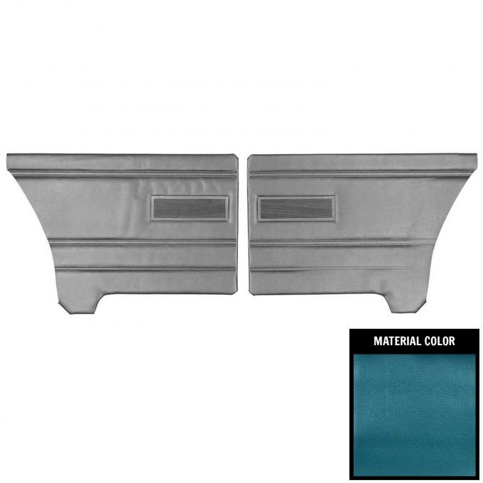 PUI Interiors 1971 Duster 340/Demon 340 Hardtop Dark Blue Rear Door Panels 71KDDD730C