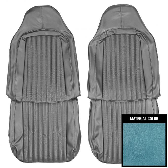 PUI Interiors 1973 Plymouth Cuda/Challenger Dark Blue Front Bucket Seat Covers 73KSB718U