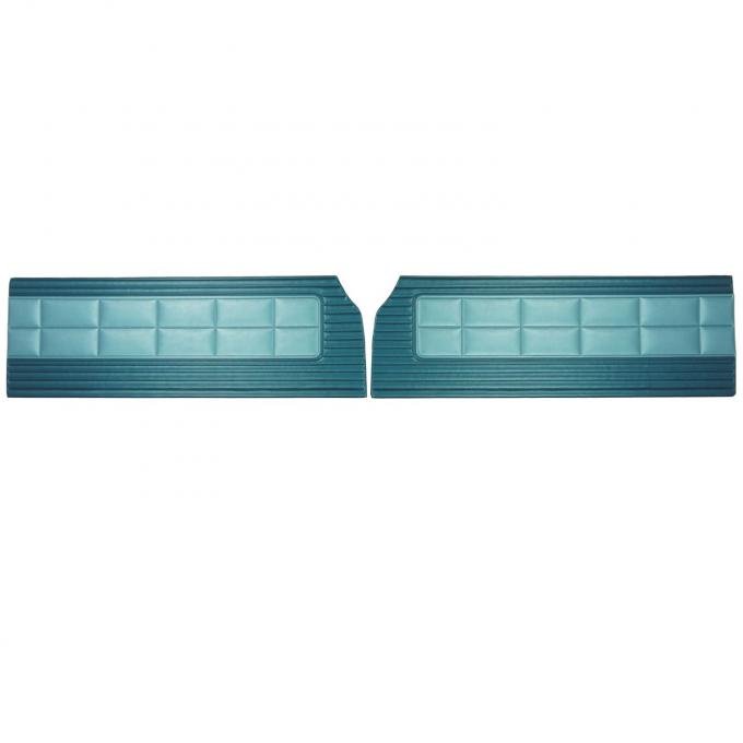 PUI Interiors 1968 Plymouth Roadrunner/Satellite Custom Decor 2 Tone Blue Front Door Panels 68KDRD819