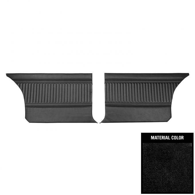PUI Interiors 1968 Plymouth Belvedere/Roadrunner Hardtop Deluxe Black Rear Door Panels 68KDV10C