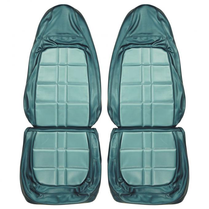 PUI Interiors 1971 Plymouth Duster/Demon/340 2 Tone Blue Front Bucket Seat Covers 71KSD819U
