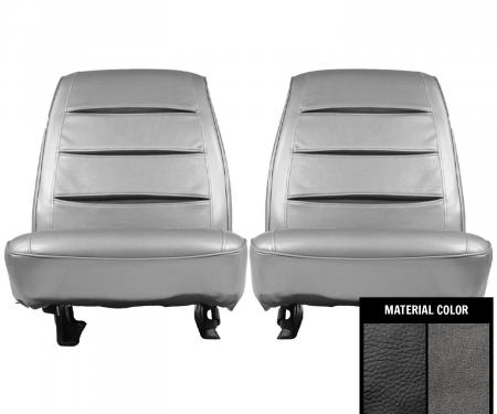 PUI Interiors 1968 Dodge Charger/RT Black & Dark Gray Front Bucket Seat Covers 68KSA810U