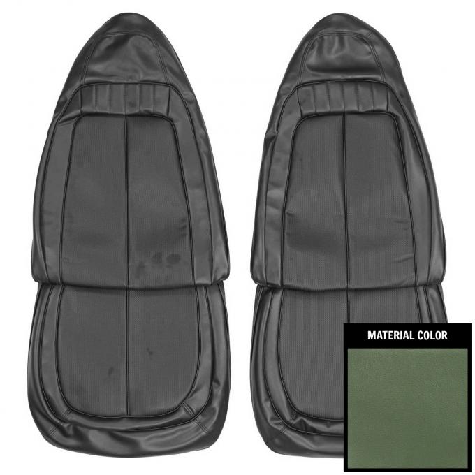 PUI Interiors 1970 Plymouth Roadrunner/Satellite/GTX 2-Tone Green Front Bucket Seat Covers 70KSR803U