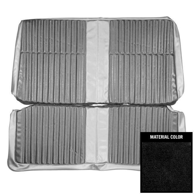 PUI Interiors 1968 Dodge Coronet 440/Superbee Hardtop Black Rear Bench Seat Cover 68KSHD10C