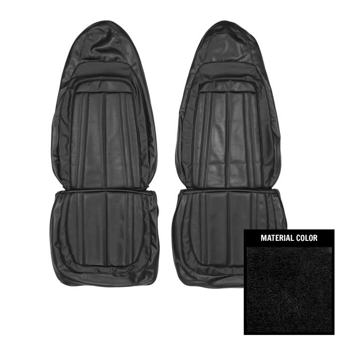 PUI Interiors 1970 Barracuda Gran Coupe Black Front Bucket Seat Covers 70KSG10U