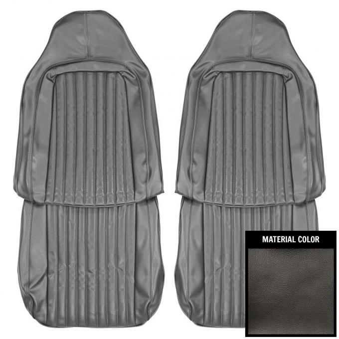 PUI Interiors 1973 Plymouth Cuda/Challenger Black Front Bucket Seat Covers 73KSB10U