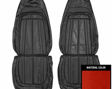 PUI Interiors 1970 Barracuda Gran Coupe Red Front Bucket Seat Covers 70KSG711U