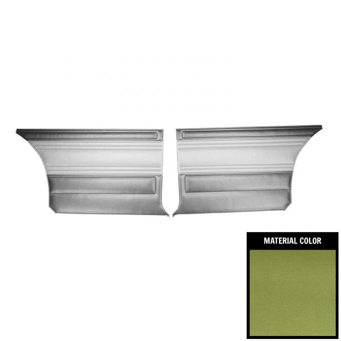 PUI Interiors 1969 Plymouth Roadrunner Custom Decor Light/Dark Green Front Door Panels 69KDRD804