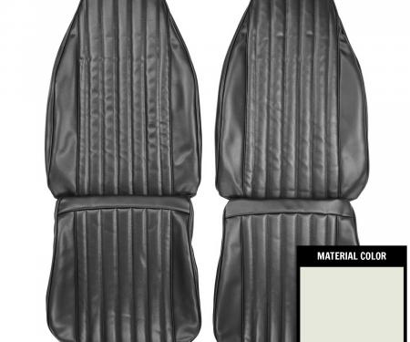 PUI Interiors 1973 Plymouth Duster/Dart Sport White Front Bucket Seat Covers 73KSDU37U