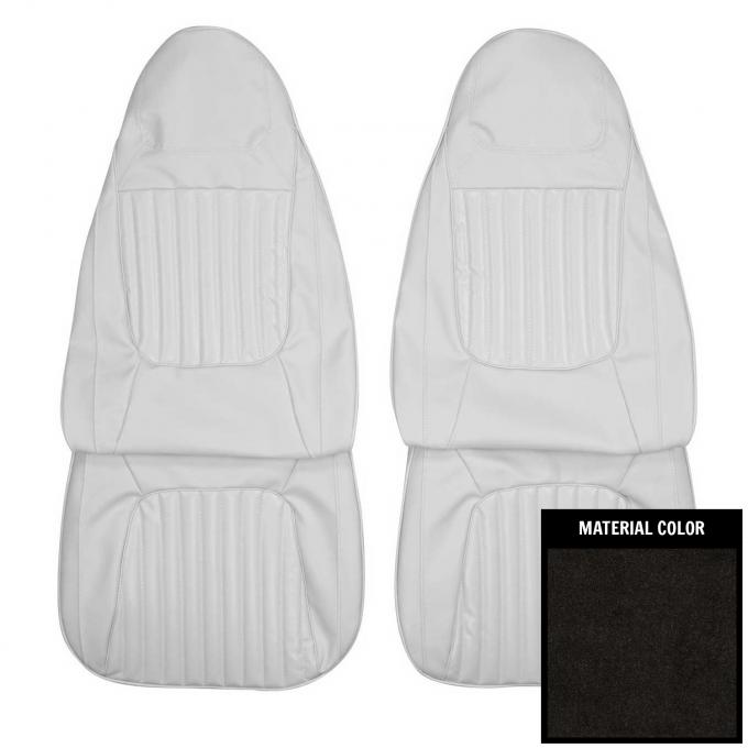 PUI Interiors 1971 Dodge Challenger Deluxe Black Front Bucket Seat Covers 71KSE10U