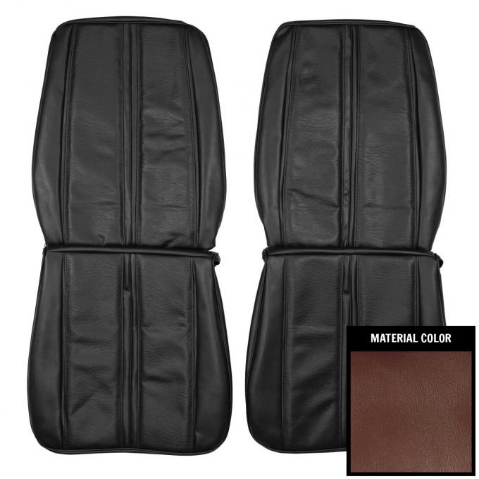 PUI Interiors 1968 Sport Satellite/GTX Hardtop Gold W/Black Inserts Front Bucket Seat Covers 68KSR883U