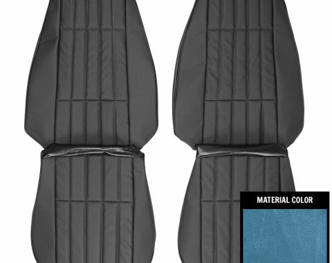 PUI Interiors 1973 Plymouth Cuda/Challenger Bright Blue Front Bucket Seat Covers 73KSB723U