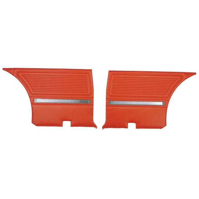 PUI Interiors 1964-1965 Plymouth Barracuda/1965 Valiant Fastback Bright Red Rear Door Panels 64KDB711F