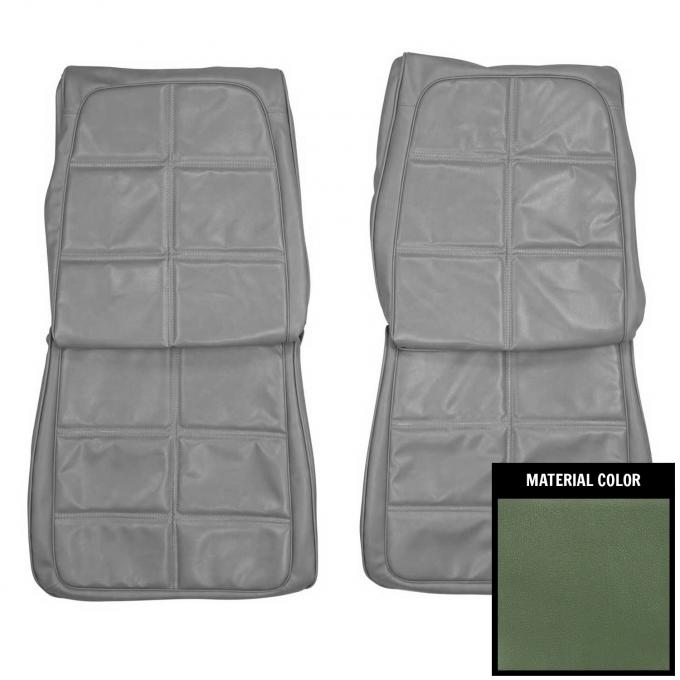 PUI Interiors 1969 Dodge Charger/Daytona Dark Metallic Green Front Bucket Seat Covers 69KSA104U