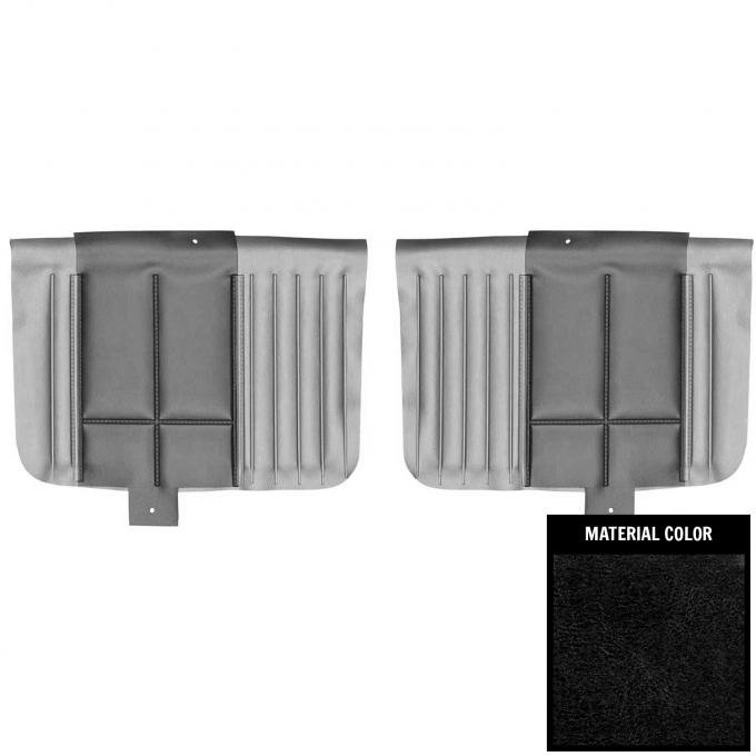 PUI Interiors 1968 Roadrunner/Satellite Custom Decor Convertible Black Rear Door Panels 68KDRD10V