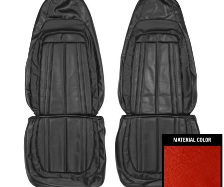 PUI Interiors 1970 Barracuda Gran Coupe Red Front Bucket Seat Covers 70KSG711U