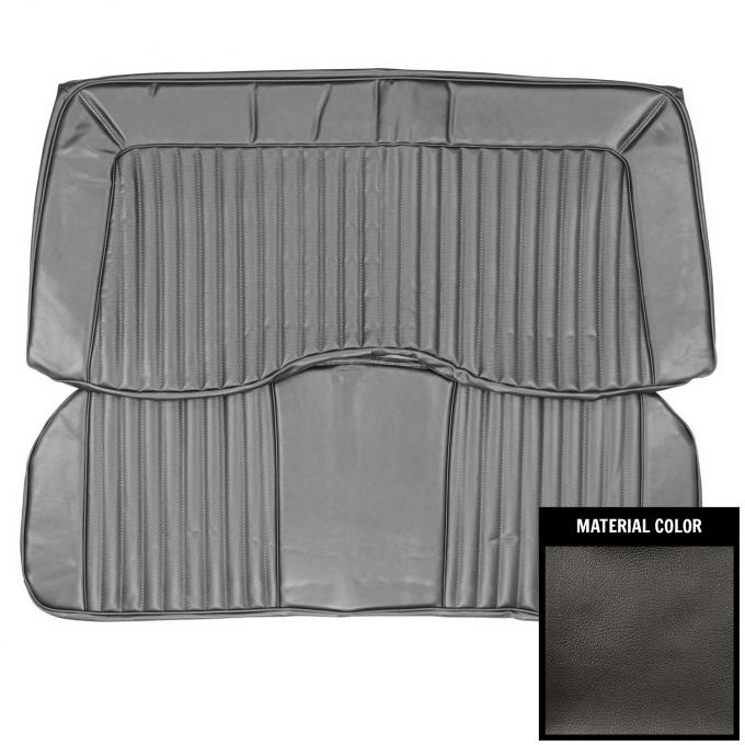 PUI Interiors 1973 Plymouth Cuda/Challenger Hardtop Black Rear Bench Seat Cover 73KSB10C