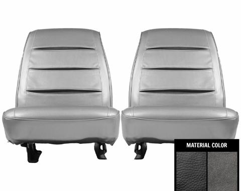 PUI Interiors 1968 Dodge Charger/RT Black & Dark Gray Front Bucket Seat Covers 68KSA810U