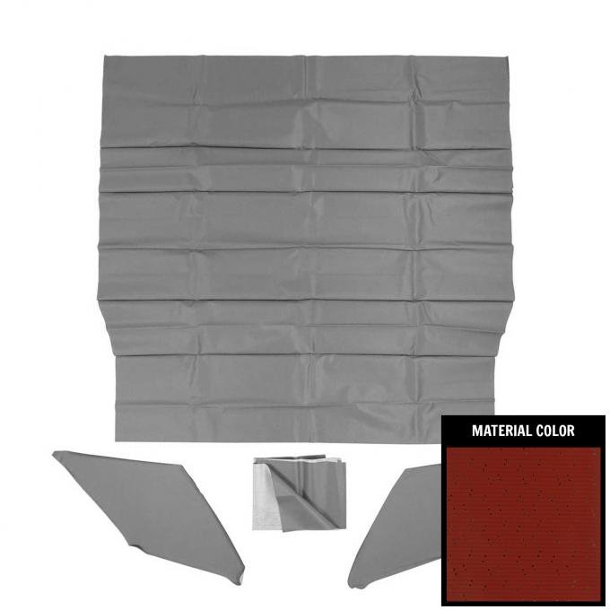 PUI Interiors 1970-1974 Plymouth Cuda Deluxe 4-Bow Red Perforated Headliner AH754103