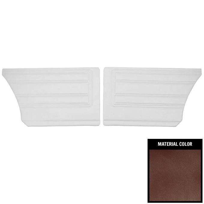 PUI Interiors 1968 Plymouth Barracuda Notchback Deluxe Maroon Rear Door Panels 68KDBD705C