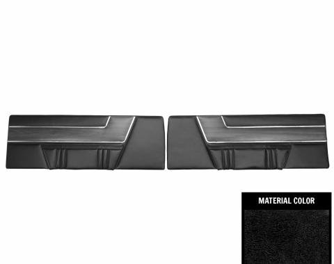 PUI Interiors 1969 Plymouth Barracuda Deluxe Black Front Door Panels 69KDBD10