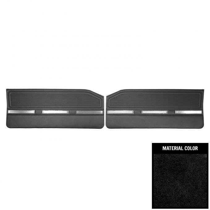 PUI Interiors 1964-1965 Plymouth Barracuda/1965 Valiant Black Front Door Panels 64KDB10