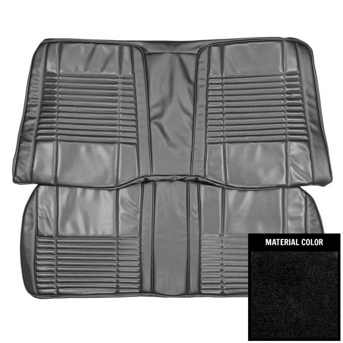 PUI Interiors 1970 Dodge Challenger Hardtop Black Coachman Rear Bench Seat Cover 70KSC10C-1