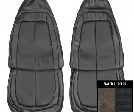 PUI Interiors 1970 Roadrunner/Satellite/GTX Black & Silver Welt Front Bucket Seat Covers 70KSR834U