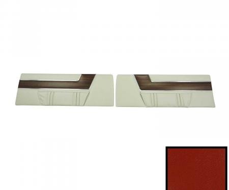 PUI Interiors 1969 Plymouth Barracuda Deluxe Red Front Door Panels 69KDBD102