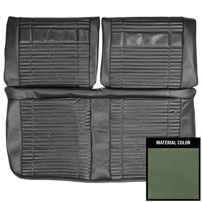 PUI Interiors 1969 Roadrunner/Satellite/GTX Custom Decor 2 Tone Green Front Bench Seat Cover 69KSRD807B