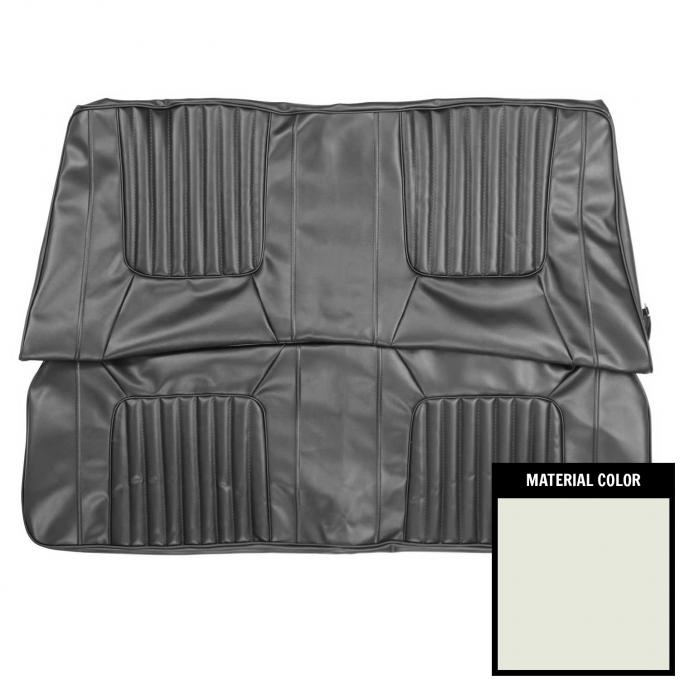 PUI Interiors 1971 Dodge Challenger Deluxe Hardtop White Rear Bench Seat Cover 71KSE37C