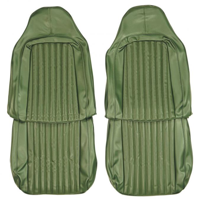 PUI Interiors 1973 Plymouth Cuda/Challenger Dark Green Front Bucket Seat Covers 73KSB716U