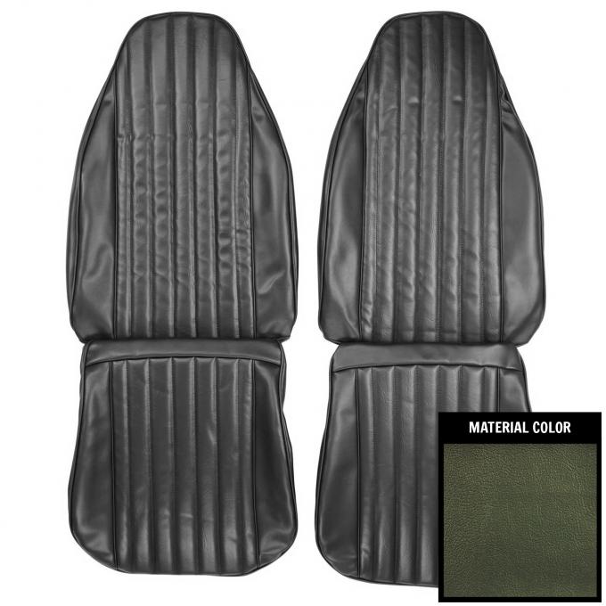 PUI Interiors 1973 Plymouth Duster/Dart Sport Dark Green Front Bucket Seat Covers 73KSDU716U